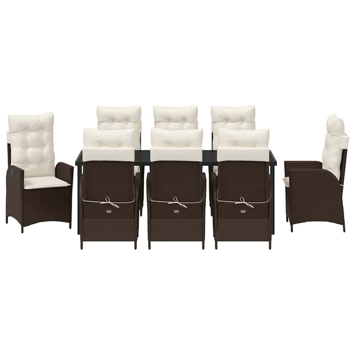 Set de masă pentru grădină cu pernă 9 pcs Maro poliratan - WALTI WALTI