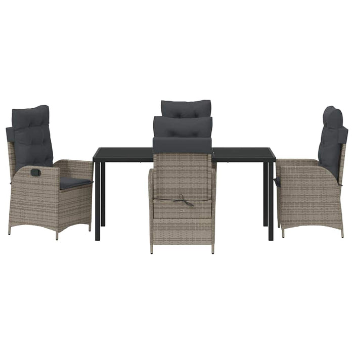 Set de masă pentru grădină cu pernă 5 pcs Gri poliratan - WALTI WALTI