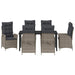 Set de masă pentru grădină cu pernă 7 pcs Gri poliratan - WALTI WALTI