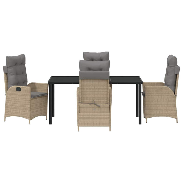 Set de masă pentru grădină cu pernă 5 pcs Bej poliratan - WALTI WALTI