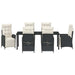Set de masă pentru grădină cu pernă 7 pcs Negru poliratan - WALTI WALTI
