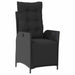 Set de masă pentru grădină cu pernă 7 pcs Negru poliratan - WALTI WALTI