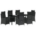 Set de masă pentru grădină cu pernă 7 pcs Negru poliratan - WALTI WALTI