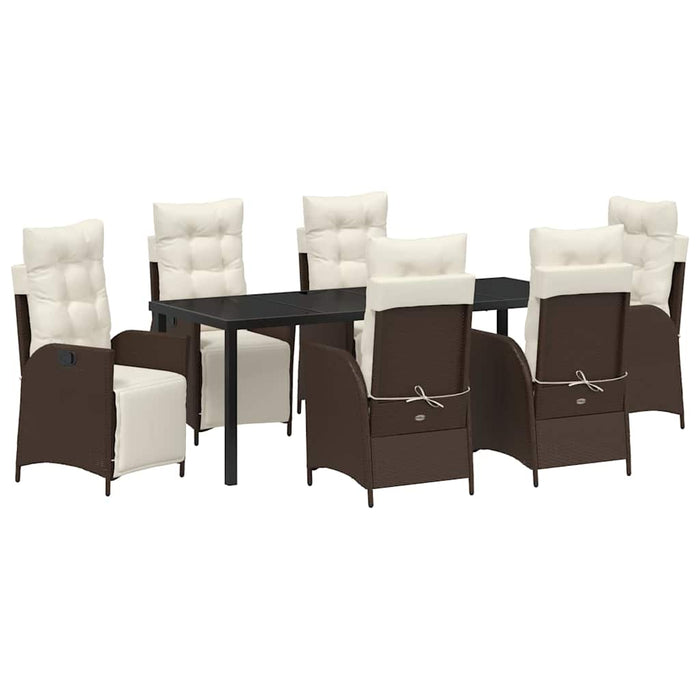 Set de masă pentru grădină cu pernă 7 pcs Maro poliratan - WALTI WALTI