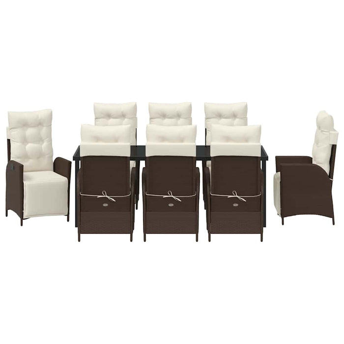 Set de masă pentru grădină cu pernă 9 pcs Maro poliratan - WALTI WALTI