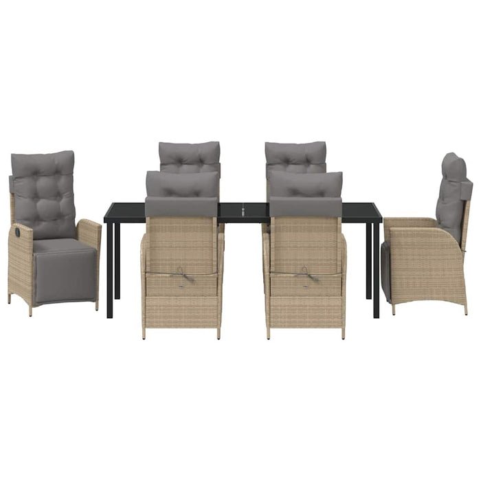 Set de masă pentru grădină cu pernă 7 pcs Bej poliratan - WALTI WALTI