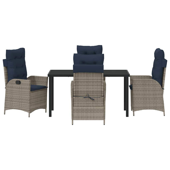 Set de masă pentru grădină cu pernă 5 pcs Gri și negru Ratan - WALTI WALTI