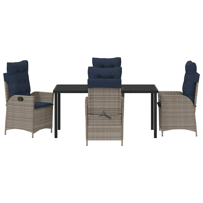 Set de masă pentru grădină cu pernă 5 pcs Gri și negru Ratan WALTI