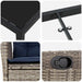Set de masă pentru grădină cu pernă 9 pcs Gri și negru Ratan - WALTI WALTI