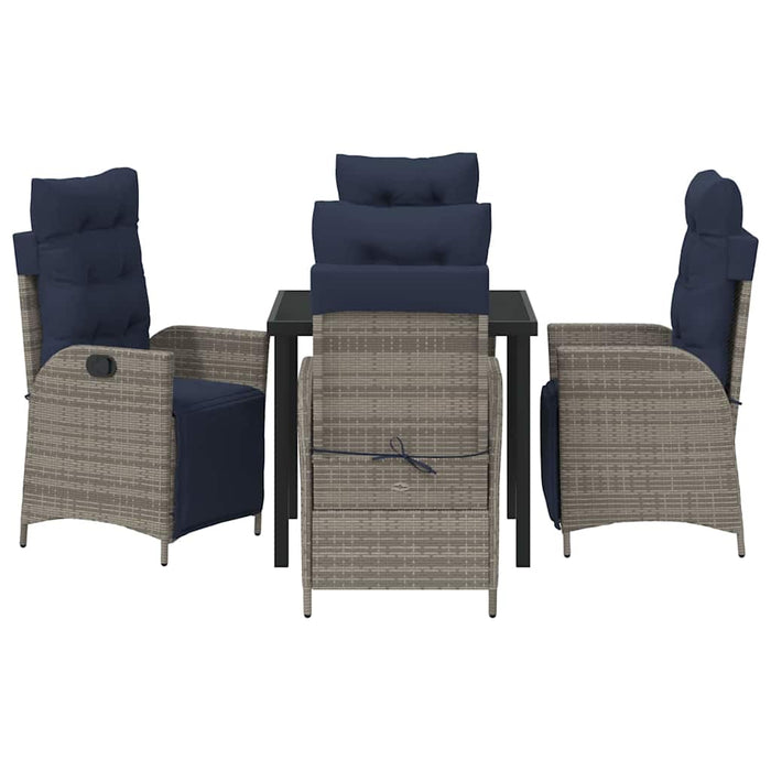 Set de masă pentru grădină cu pernă 5 pcs Gri și negru Ratan - WALTI WALTI