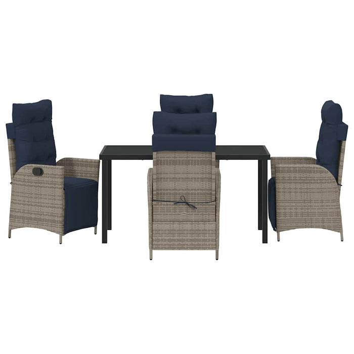 Set de masă pentru grădină cu pernă 5 pcs Gri și negru Ratan - WALTI WALTI