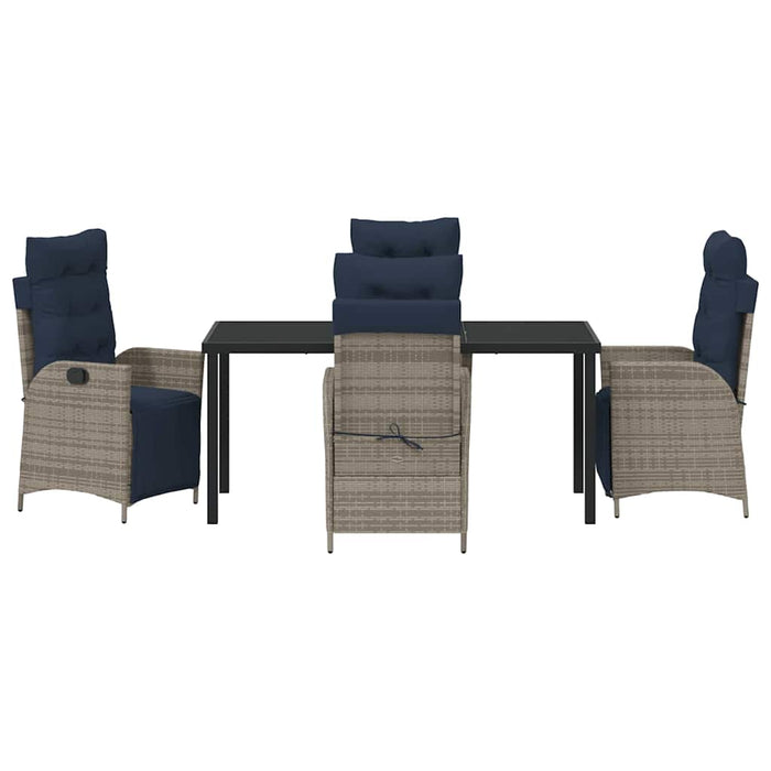 Set de masă pentru grădină cu pernă 5 pcs Gri și negru Ratan WALTI