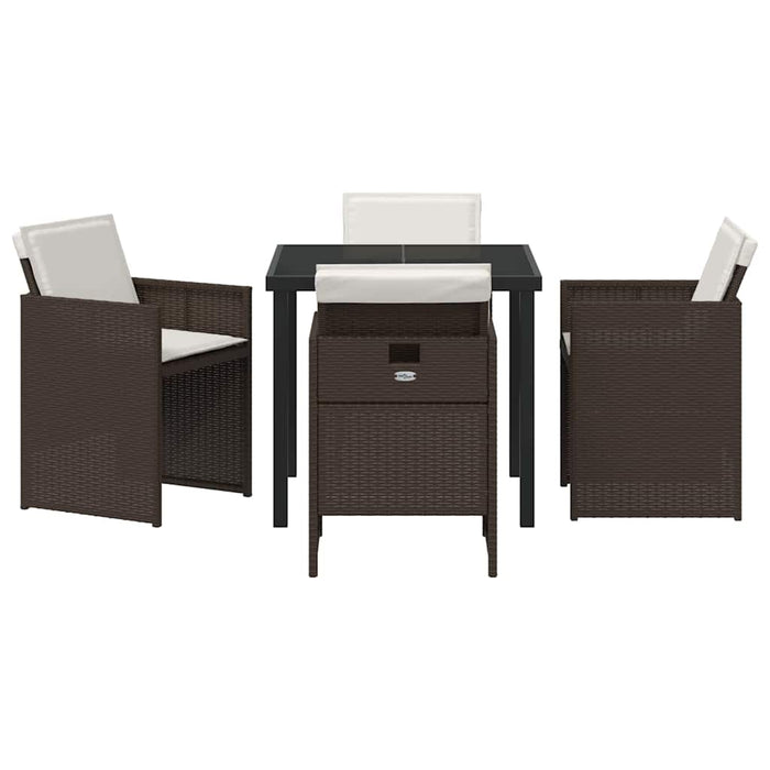 Set de masă pentru grădină 5 pcs Maro poliratan - WALTI WALTI