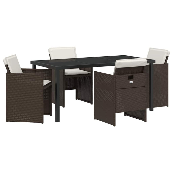 Set de masă pentru grădină 5 pcs Maro poliratan WALTI
