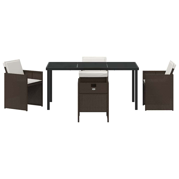 Set de masă pentru grădină 5 pcs Maro poliratan WALTI