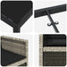 Set de masă pentru grădină 5 pcs Gri deschis poliratan - WALTI WALTI