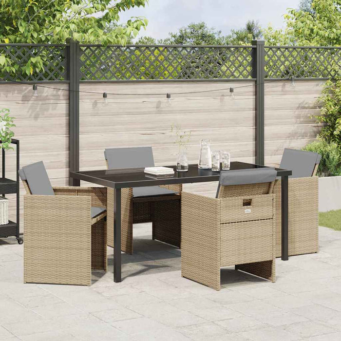 Set de masă pentru grădină 5 pcs Bej poliratan - WALTI WALTI
