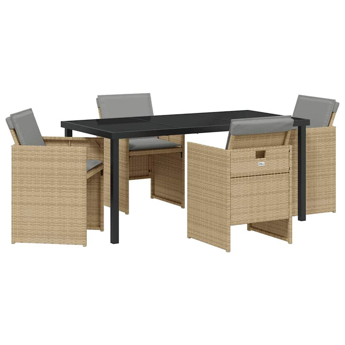 Set de masă pentru grădină 5 pcs Bej poliratan - WALTI WALTI