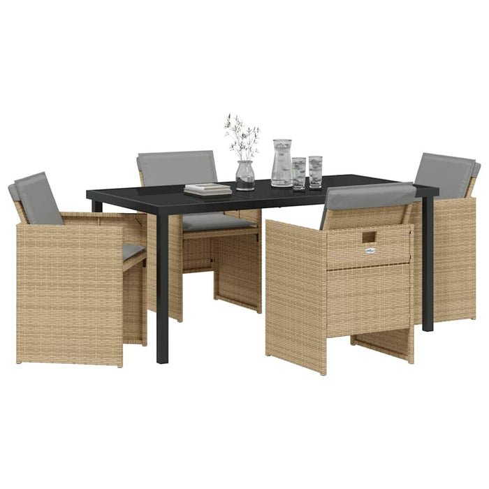 Set de masă pentru grădină 5 pcs Bej poliratan - WALTI WALTI