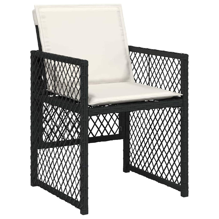Set de masă pentru grădină 9 pcs Negru poliratan - WALTI WALTI