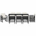 Set de masă pentru grădină 9 pcs Negru poliratan - WALTI WALTI
