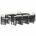 Set de masă pentru grădină 9 pcs Negru poliratan - WALTI WALTI