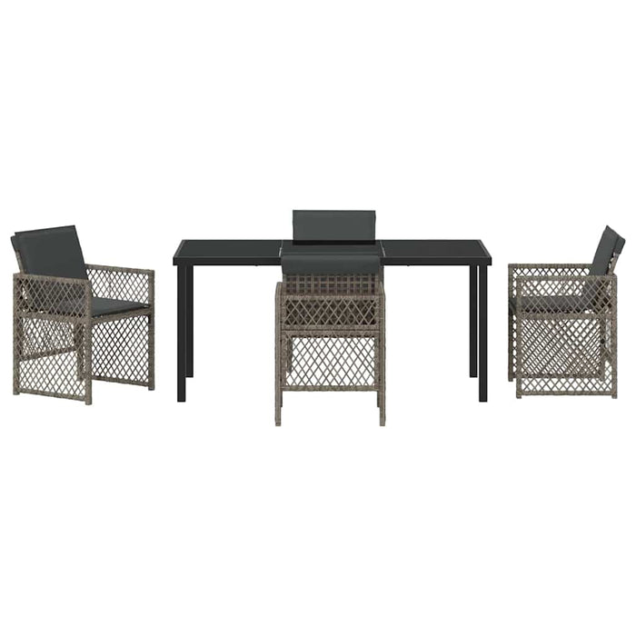 Set de masă pentru grădină 5 pcs Gri poliratan WALTI