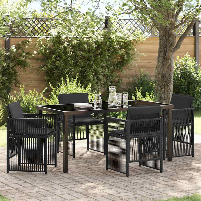 Set de masă pentru grădină 5 pcs Negru - WALTI WALTI