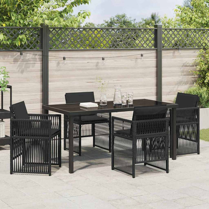 Set de masă pentru grădină 5 pcs Negru - WALTI WALTI