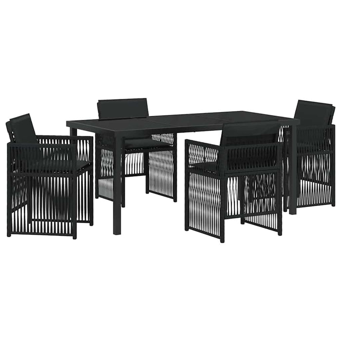 Set de masă pentru grădină 5 pcs Negru - WALTI WALTI
