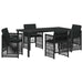 Set de masă pentru grădină 5 pcs Negru - WALTI WALTI