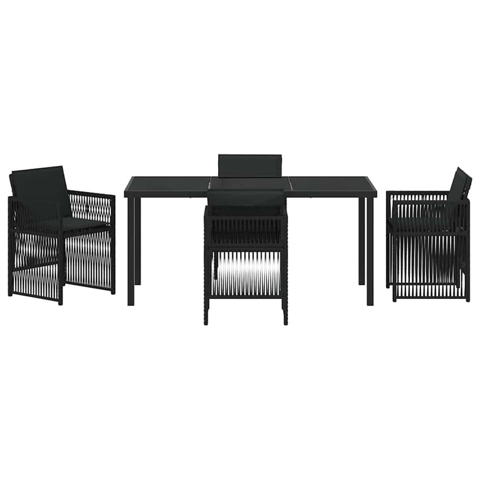 Set de masă pentru grădină 5 pcs Negru - WALTI WALTI