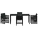 Set de masă pentru grădină 5 pcs Negru - WALTI WALTI