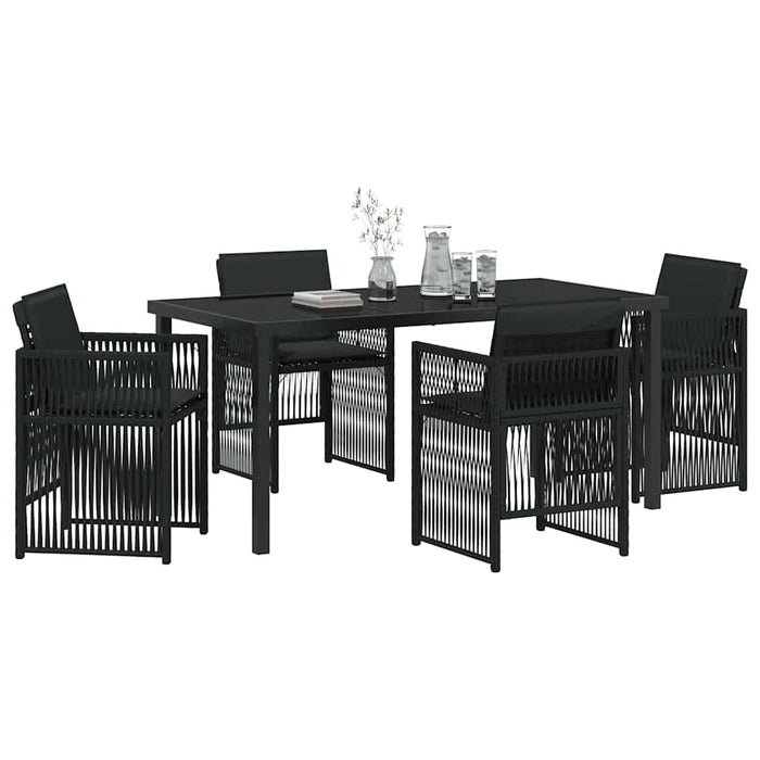 Set de masă pentru grădină 5 pcs Negru - WALTI WALTI