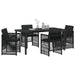 Set de masă pentru grădină 5 pcs Negru - WALTI WALTI