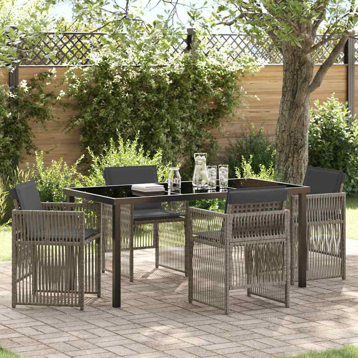 Set de masă pentru grădină 5 pcs Gri Oțel vopsit electrostatic WALTI