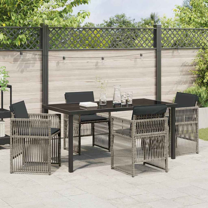 Set de masă pentru grădină 5 pcs Gri Oțel vopsit electrostatic WALTI