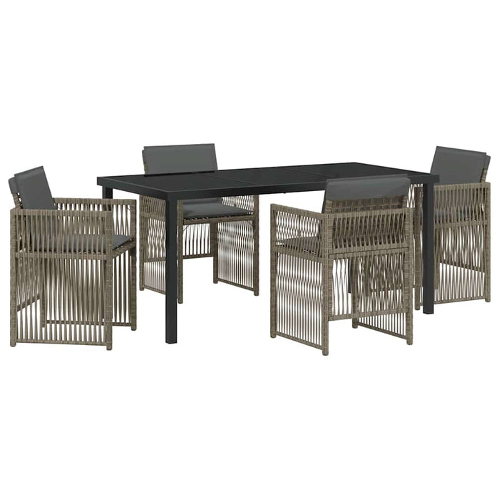 Set de masă pentru grădină 5 pcs Gri Oțel vopsit electrostatic WALTI