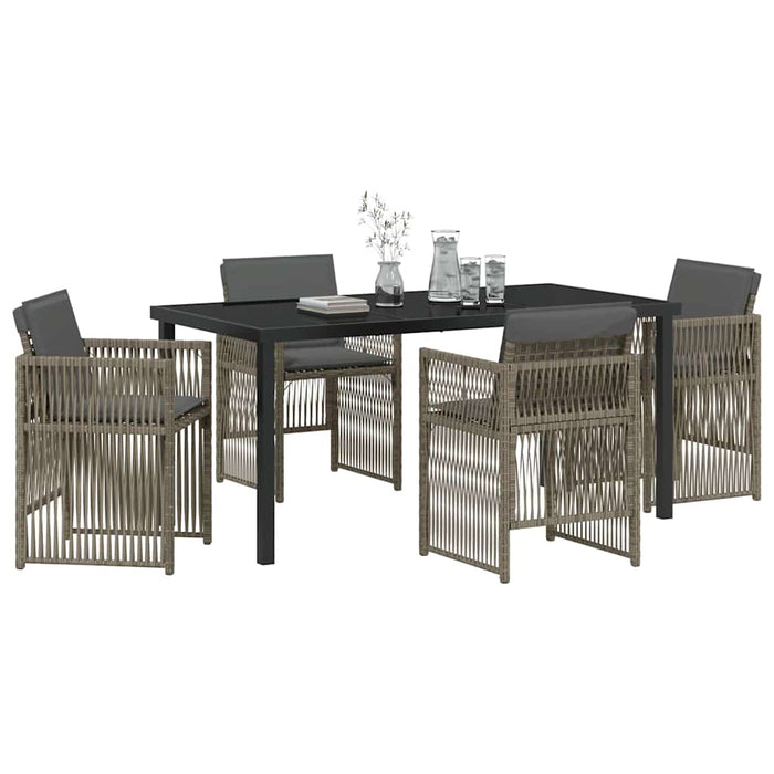 Set de masă pentru grădină 5 pcs Gri Oțel vopsit electrostatic WALTI