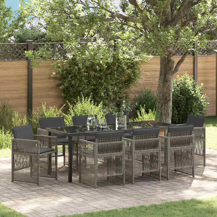 Set de masă pentru grădină 9 pcs Gri Oțel vopsit electrostatic - WALTI WALTI