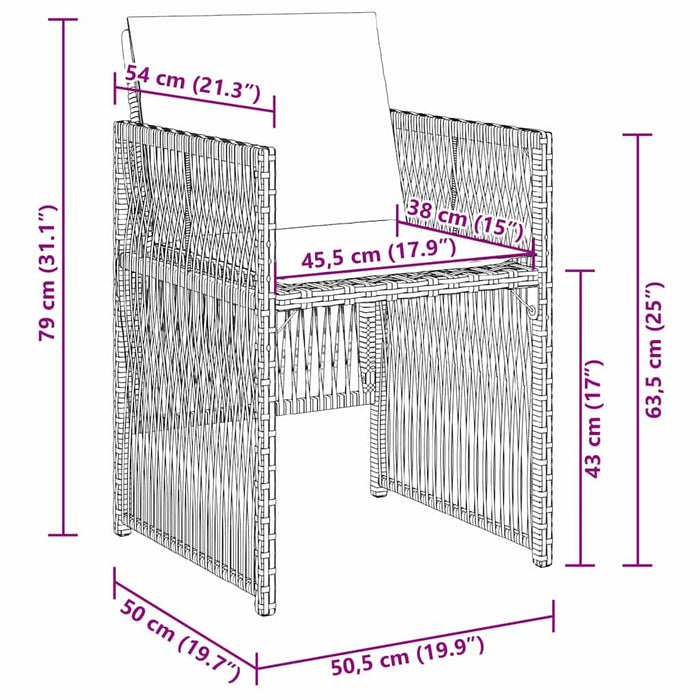 Set de masă pentru grădină 9 pcs Gri Oțel vopsit electrostatic - WALTI WALTI
