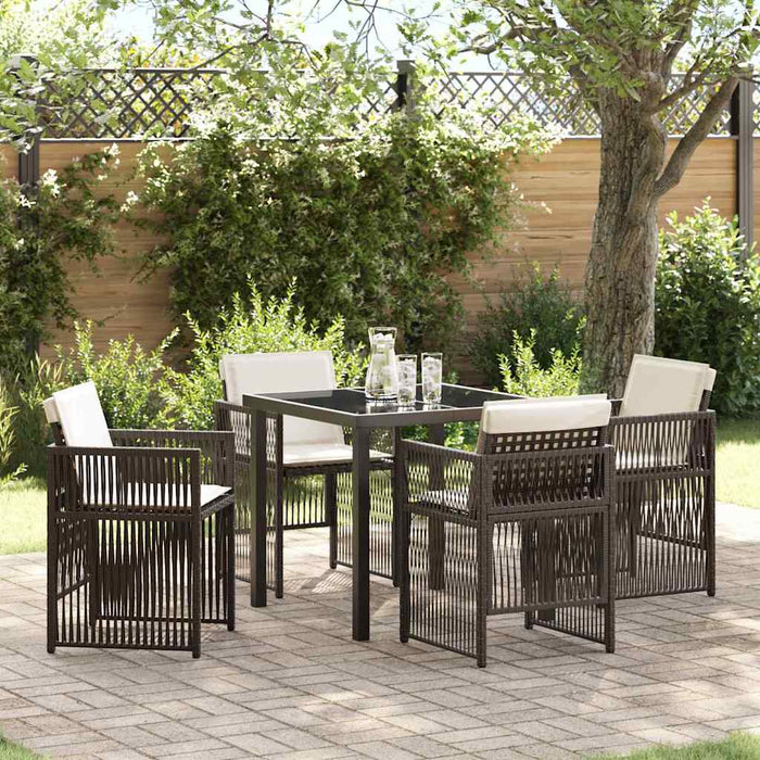 Set de dining pentru grădină maro 5 pcs Maro Oţel - WALTI WALTI
