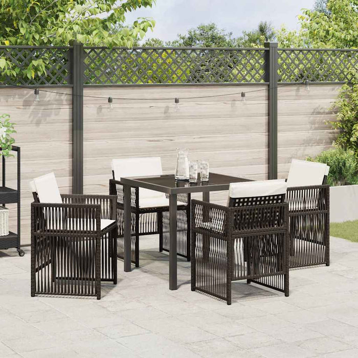 Set de dining pentru grădină maro 5 pcs Maro Oţel - WALTI WALTI