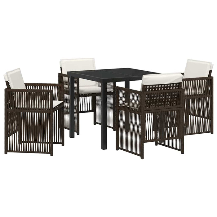 Set de dining pentru grădină maro 5 pcs Maro Oţel - WALTI WALTI