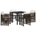 Set de dining pentru grădină maro 5 pcs Maro Oţel - WALTI WALTI