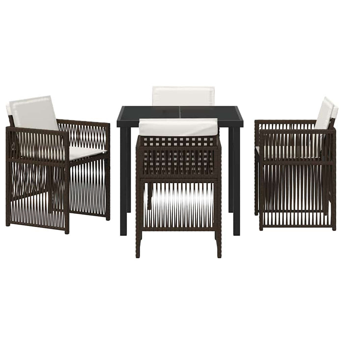 Set de dining pentru grădină maro 5 pcs Maro Oţel - WALTI WALTI