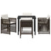 Set de dining pentru grădină maro 5 pcs Maro Oţel - WALTI WALTI