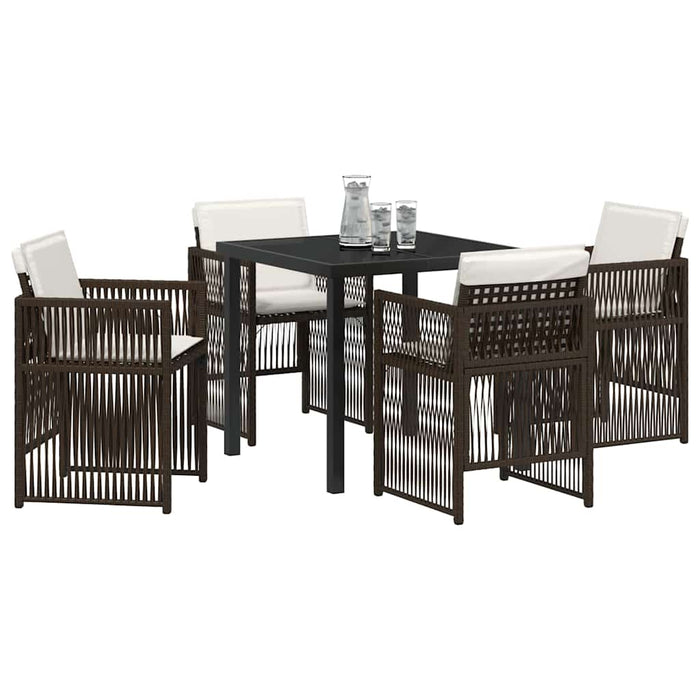 Set de dining pentru grădină maro 5 pcs Maro Oţel - WALTI WALTI