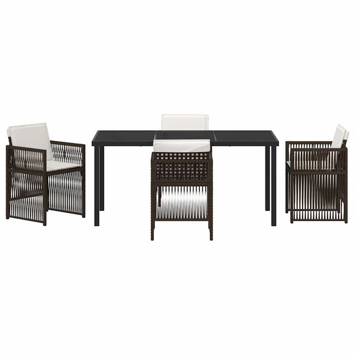 Set de masă pentru grădină 5 pcs Maro Oțel vopsit electrostatic WALTI