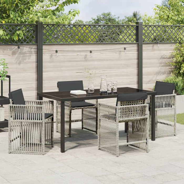Set de masă pentru grădină 5 pcs Gri deschis - WALTI WALTI